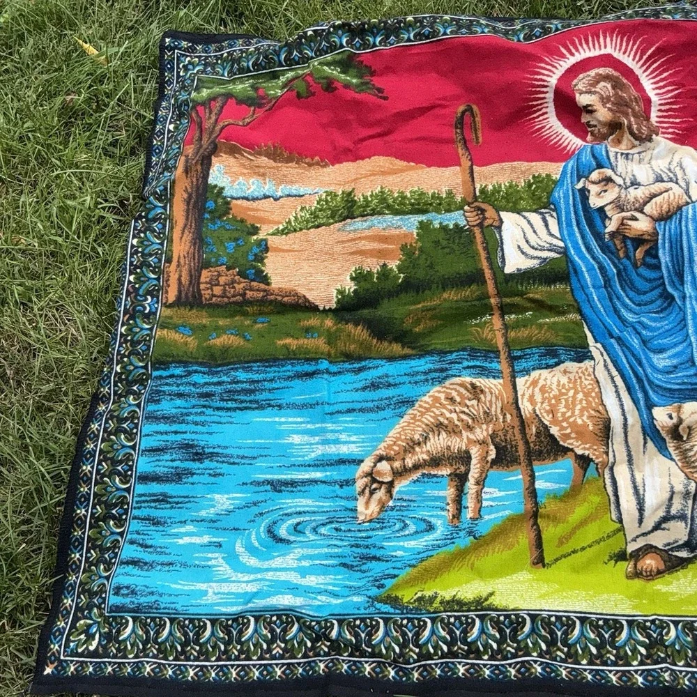 VintageJesus & His Flock Wall Hanging Tapestry 54